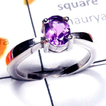 Amethyst Cut B - SCR964-Sterling Silver Stunning Casting Ring with Gemstone Amethyst Cut B - SCR964-Sterling Silver Stunning Casting Ring with Gemstone