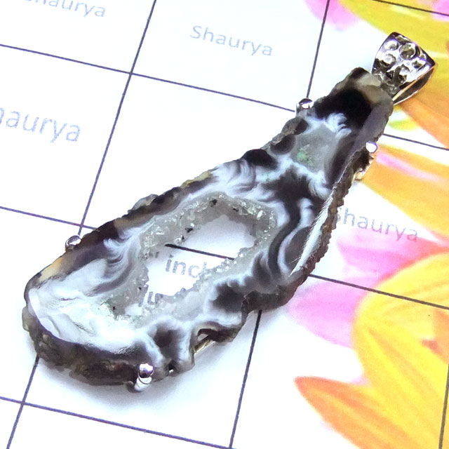 Kavity slice A - KSD998-Kavity slice gems silver Pendant Kavity slice A - KSD998-Kavity slice gems silver Pendant