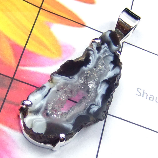 Kavity slice B - KSD998-Kavity slice gems silver Pendant Kavity slice B - KSD998-Kavity slice gems silver Pendant