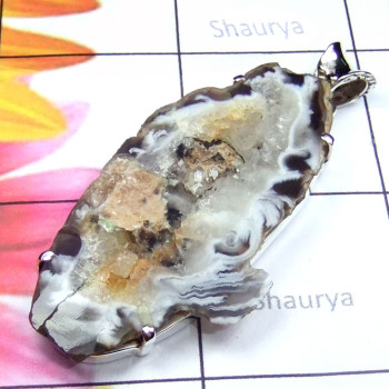 Kavity slice C - KSD998-Kavity slice gems silver Pendant