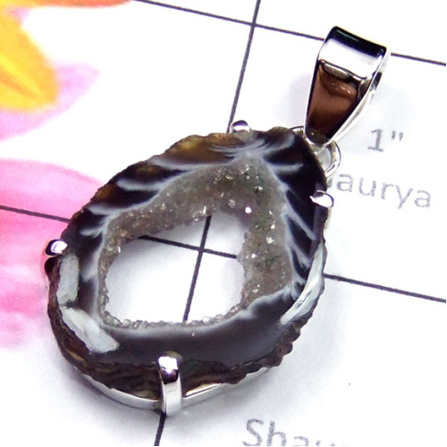 Kavity slice A - KSD999-Wholesale sterling silver kavity slice gems Pendant