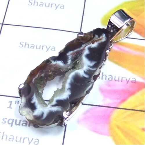 Kavity slice B - KSD999-Wholesale sterling silver kavity slice gems Pendant