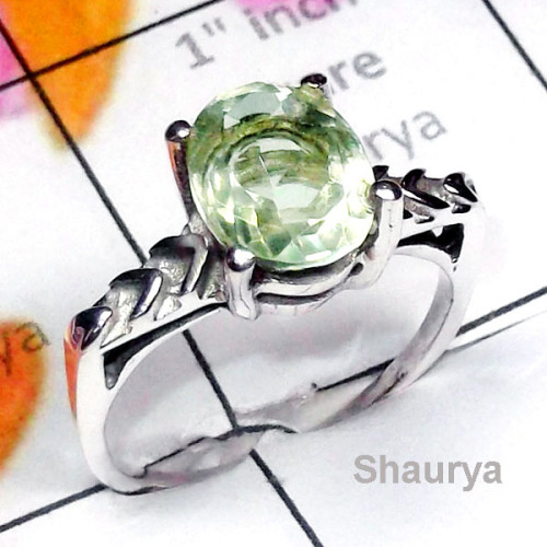 Green Amethyst C - SCR952-Exclusive Silver Direct Factory Manufacturer Casting Ring