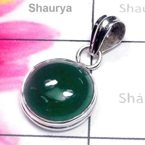 Green Onyx B - ISP936-Sterling Silver Semiprecious Gemstone Stunning Pendant Green Onyx B - ISP936-Sterling Silver Semiprecious Gemstone Stunning Pendant