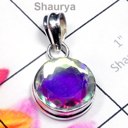 Rainbow Mystic D - ISP936-Sterling Silver Semiprecious Gemstone Stunning Pendant Rainbow Mystic D - ISP936-Sterling Silver Semiprecious Gemstone Stunning Pendant
