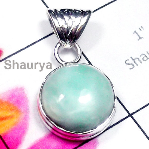 Larimar E - ISP936-Sterling Silver Semiprecious Gemstone Stunning Pendant Larimar E - ISP936-Sterling Silver Semiprecious Gemstone Stunning Pendant