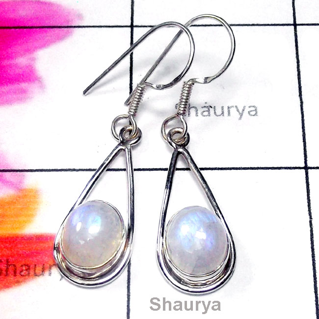 Rainbow A - SDE924-Sterling Silver Rainbow Moonstone Wholesale Earring Rainbow A - SDE924-Sterling Silver Rainbow Moonstone Wholesale Earring