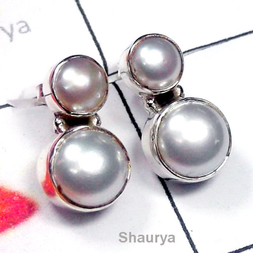 Pearl B - PPE992-Beautiful Pearl Gemstone Wholesale 925 Earring