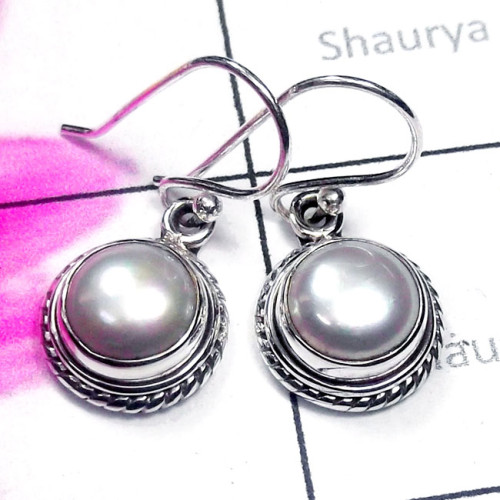 Pearl O - PPE992-Beautiful Pearl Gemstone Wholesale 925 Earring Pearl O - PPE992-Beautiful Pearl Gemstone Wholesale 925 Earring