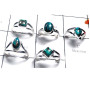 Blue Copper Touarquoise C - SVP968-5 Pcs Semiprecious Gemstone Handmade Silver Ring