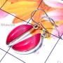 Pink Lace Agate D - SPE990-Pink Lace Agate Plain Silver Sterling Silver Earring
