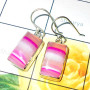 Pink lace Agate F - SPE990-Pink Lace Agate Plain Silver Sterling Silver Earring