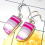 Pink lace Agate G - SPE990-Pink Lace Agate Plain Silver Sterling Silver Earring