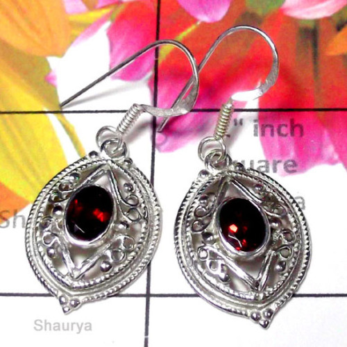 Garnet A - CES993-Sterlings Silver Semiprecious Gemstone Casting Earring Garnet A - CES993-Sterlings Silver Semiprecious Gemstone Casting Earring