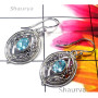 Blue Topaz D - CES993-Sterlings Silver Semiprecious Gemstone Casting Earring