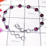 Garnet A - SBB982-Sterling Silver Semiprecious Gemstone Bejal Bracelet