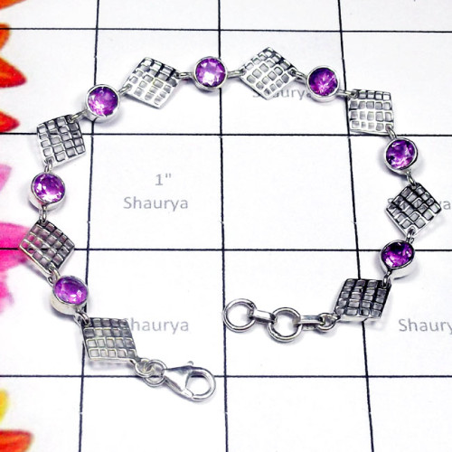 Amethyst A - SDB993-Amethyst Gemstone 925 Manufacturer Designer Bracelet Amethyst A - SDB993-Amethyst Gemstone 925 Manufacturer Designer Bracelet