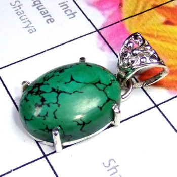 Tibet Turquoise D - SD874-Tibitan Turquoise Pendants with 925 silver Tibet Turquoise D - SD874-Tibitan Turquoise Pendants with 925 silver