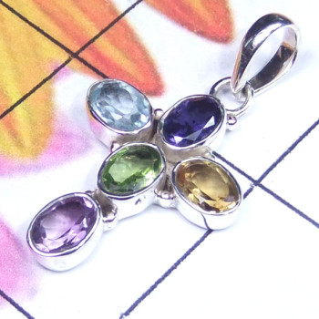 Multi cut E - CSP991-Casting Design silver cross Pendants