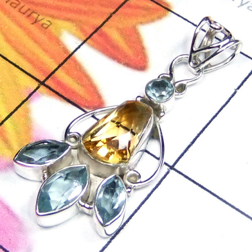 Citrine & BT B - SD872-Stylish fancy style citrine Pendant