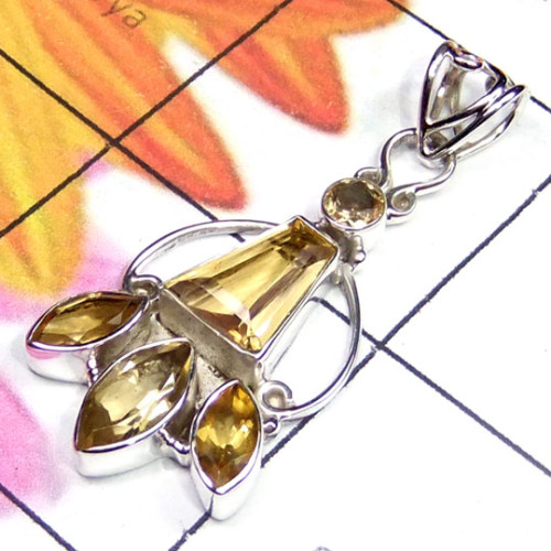Citrine O - SD872-Stylish fancy style citrine Pendant