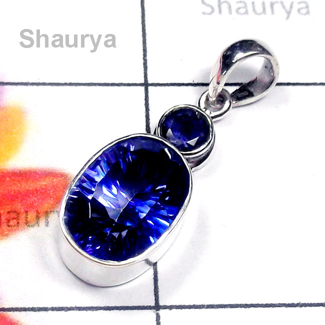 Blue Mystic A - SD863-Exclusive Silver Semiprecious Gemstone Stunning Pendant Blue Mystic A - SD863-Exclusive Silver Semiprecious Gemstone Stunning Pendant
