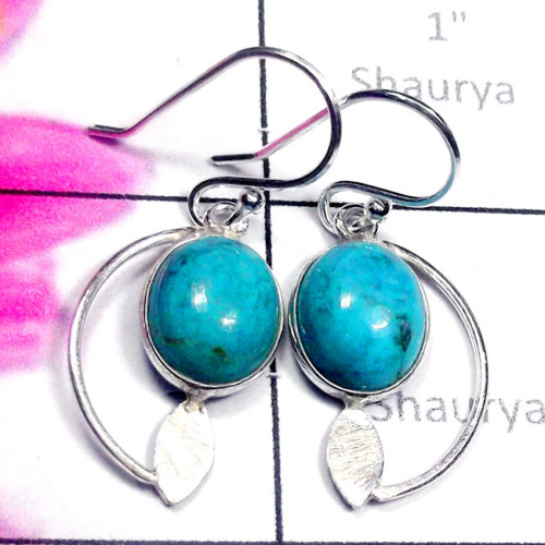 Blue Turquoise C - BZE992-Exclusive Silver Dynamical Gems Manufacturer Bejal Earrin Blue Turquoise C - BZE992-Exclusive Silver Dynamical Gems Manufacturer Bejal Earrin