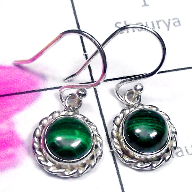 Malachite A - SDE915-925 Manufacturer Small Sterling Silver Wholesale Designer Malachite A - SDE915-925 Manufacturer Small Sterling Silver Wholesale Designer