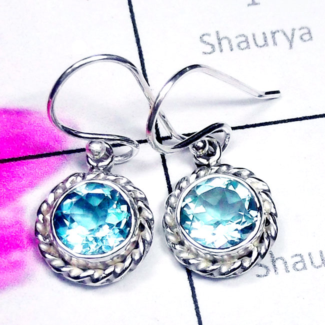 Blue Topaz O - SDE915-925 Manufacturer Small Sterling Silver Wholesale Designer