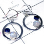 Rainbow D - SDE912-Exclusive Silver Two Stone Lightweight Earring