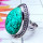 Tibitan Turquoise B - SDR956- Cool Rainbow Moonstone gems silver Ring