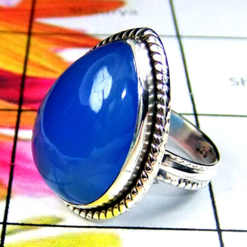 Chalcedony Cab D - SDR956- Cool Rainbow Moonstone gems silver Ring Chalcedony Cab D - SDR956- Cool Rainbow Moonstone gems silver Ring