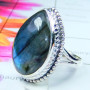Labradorite E - SDR956- Cool Rainbow Moonstone gems silver Ring