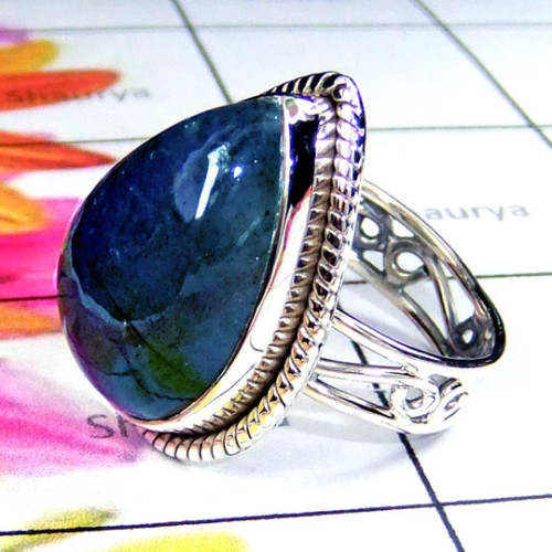 Labradorite cab F - SDR956- Cool Rainbow Moonstone gems silver Ring