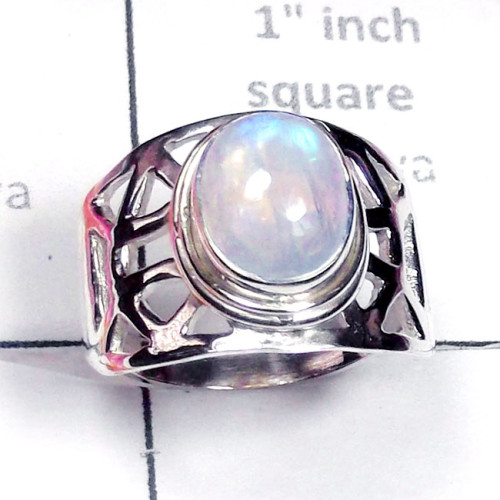 Rainbow E - SCR948-925 Sterling Silver Semiprecious Gemstone Stunning Ring