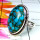 Blue Copper Turquoise F - SDR961-Blue Fire Rainbow moonstone Rings