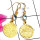 Blue Topaz B - SGE979-Dynamical silver Gold Plated Cut Gemstone Earring