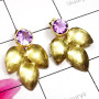 Amethyst O - SGE978-925 Manufacturer Cut Gemstone Gold Plated Earring