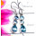Blue Topaz E - SDE905-Exclusive Silver Three Gemstone Stunning Earring