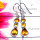 Citrine O - SDE905-Exclusive Silver Three Gemstone Stunning Earring