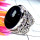 Black onyx B - SDR947-Designer Cab stone Silver Rings