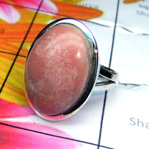 Rodochrosite C - PSR980-Rodochrosite Gemstone Plain Silver Ring