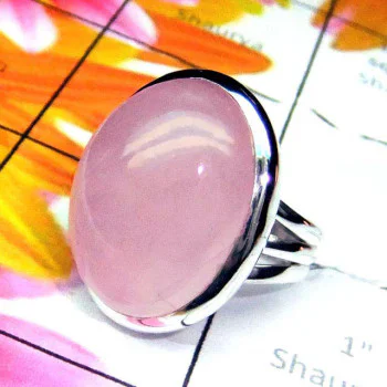 Rose Quartz O - PSR979-Sterling Silver Rose Quartz Gemstone Stunning Ring Rose Quartz O - PSR979-Sterling Silver Rose Quartz Gemstone Stunning Ring