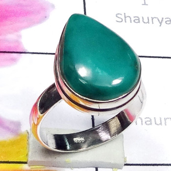 Tibet Turquoise I - PSR977-Tibet Turquoise Gemstone Sterling Silver Plain Silver Rin
