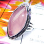 Rose Quartz C - SDR939-Sterling Silver Rose Quartz Gemstone Designer Ring