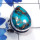 Blue Copper Turquoise F - PSR970-Blue Copper Turquoise Gemstone 925 Silver Royal Ring