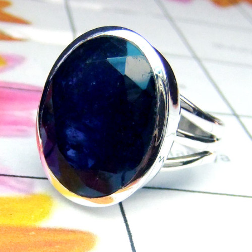 Iolie A - PSR963-Cut Iolite Gemstone 925 Sterling Silver Ring Iolie A - PSR963-Cut Iolite Gemstone 925 Sterling Silver Ring