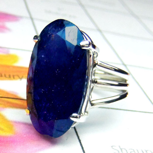 Iolite B - PSR963-Cut Iolite Gemstone 925 Sterling Silver Ring Iolite B - PSR963-Cut Iolite Gemstone 925 Sterling Silver Ring