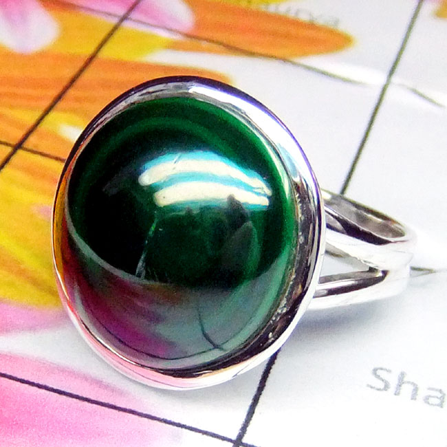 Malachite C - PSR962-Sterling Silver Malachite Gemstone Stunning Ring Malachite C - PSR962-Sterling Silver Malachite Gemstone Stunning Ring