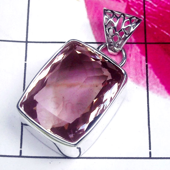 Ametrine Amethyst C - ISP928-Ametrine Amethyst Cut Gemstone Plain Silver Elegant Penda